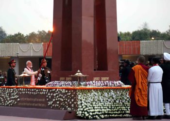 The Prime Minister, Shri Narendra Modi at the dedication ceremony of the National War Memorial, in New Delhi on February 25, 2019.