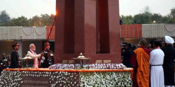 The Prime Minister, Shri Narendra Modi at the dedication ceremony of the National War Memorial, in New Delhi on February 25, 2019.