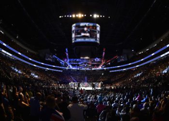 SUNRISE, FL - APRIL 26:  poses on the scale during the UFC Fight Night weigh-in at BB&T Center on April 26, 2019 in Sunrise, Florida. (Photo by 2026328/Zuffa LLC/Zuffa LLC via Getty Images)