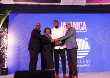Pictured: Sprint legend, Hon Usain Bolt enjoys a light moment as he responds to the announcement of his role as Jamaica’s Global Tourism Ambassador at the Jamaica Tourist Board’s 70th anniversary cocktail reception yesterday at Devon House.