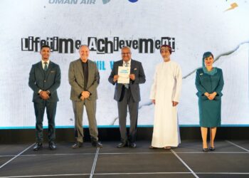Oman Air presents Sunil V.A. with prestigious Lifetime Achievement Award