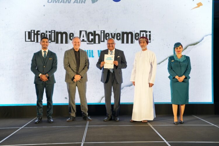 Oman Air presents Sunil V.A. with prestigious Lifetime Achievement Award