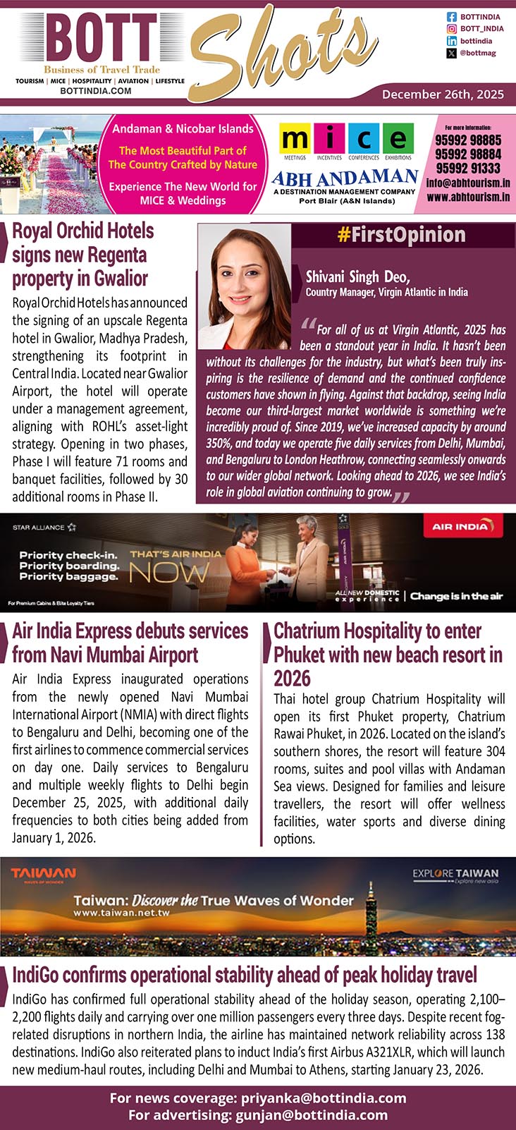 BOTT SHOTS – December 26, 2025