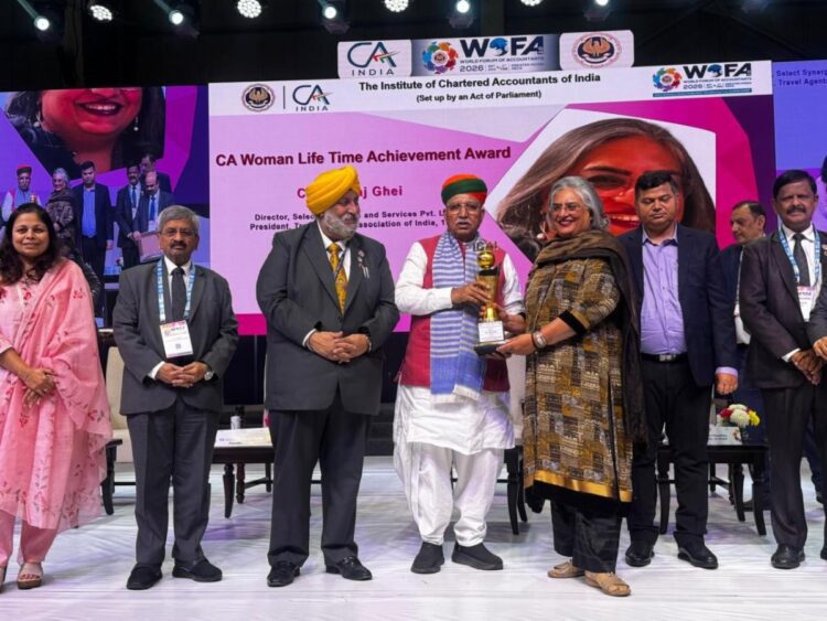 CA Neeraj Ghei honoured with the prestigious “CA Women Lifetime Achievement Award 2025” by ICAI