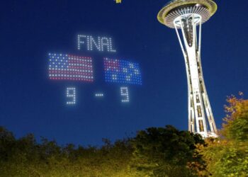 Visit Seattle unveils world’s first drone scoreboard for FIFA World Cup fans