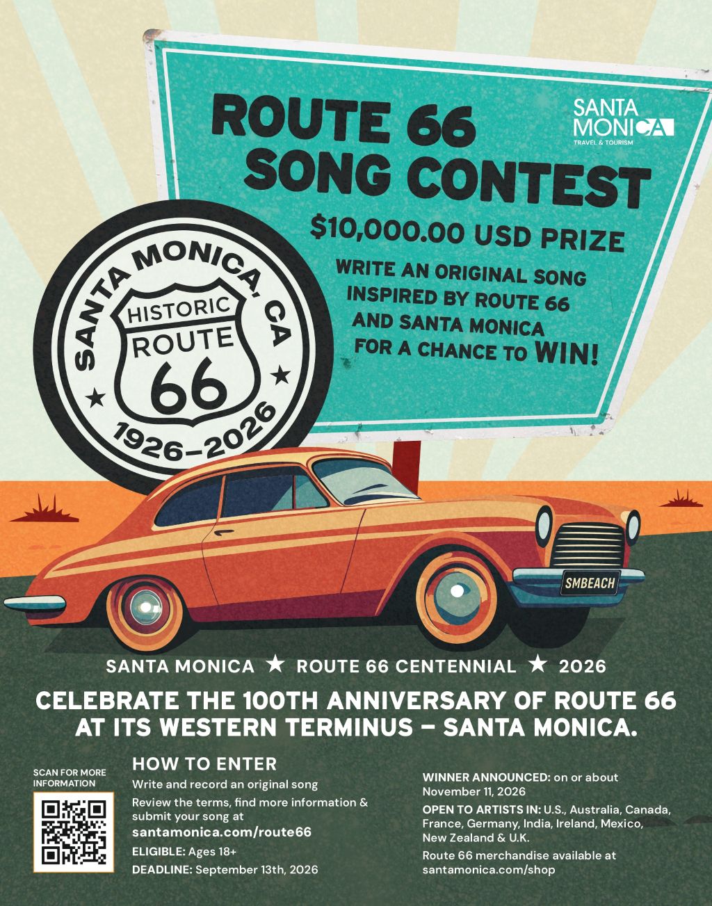 Santa Monica to celebrate 100 years of Route 66 with a song contest