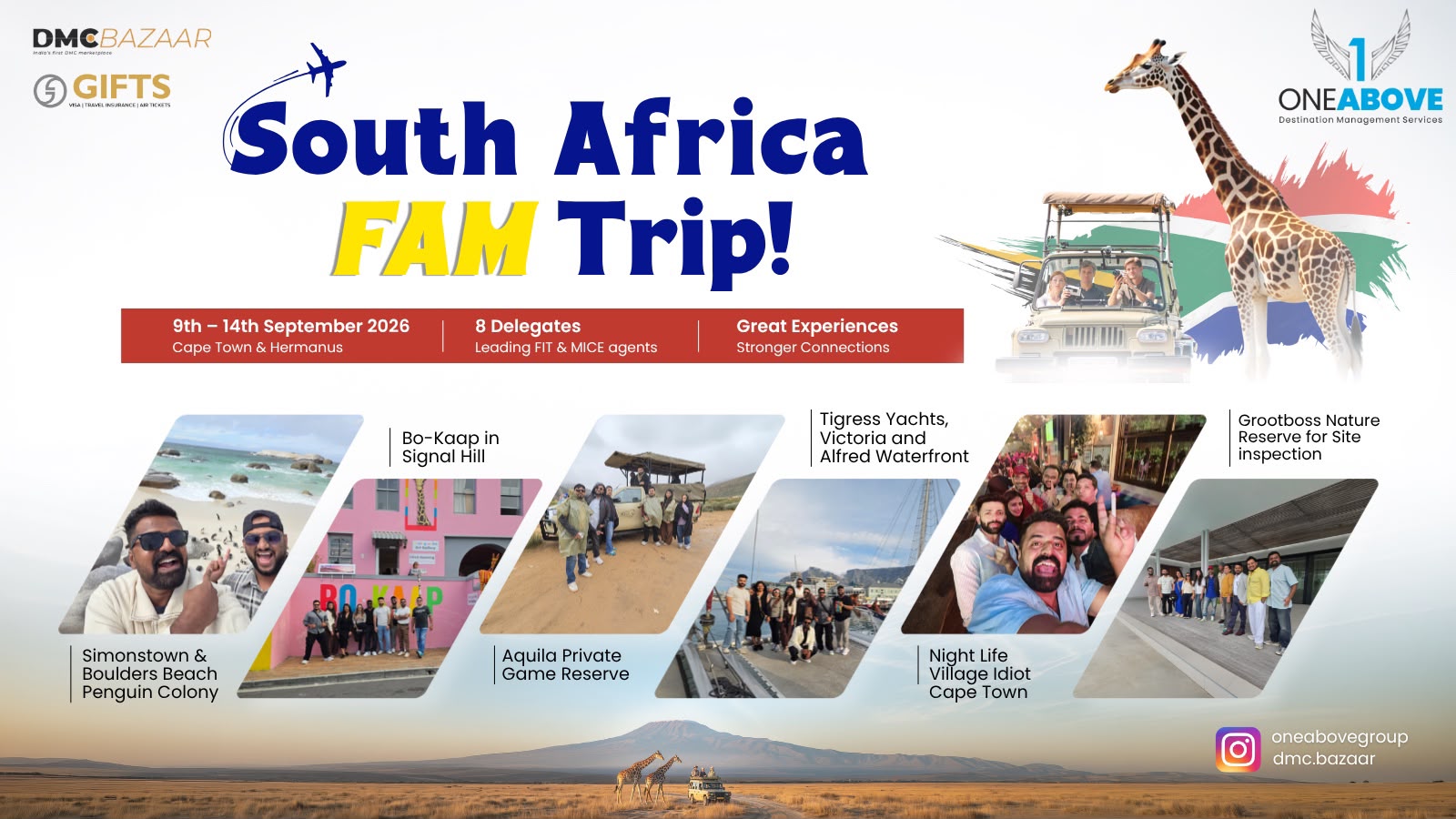 One Above DMC, DMC Bazaar host FIT & MICE Agents on a South Africa FAM trip