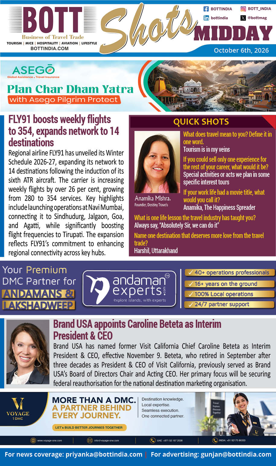 BOTT MIDDAY SHOTS: October 6, 2026. Stay Updated